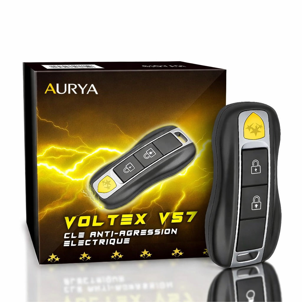Clé Anti-Agression Électrique (Lampe, Électrochoc, Alarme)